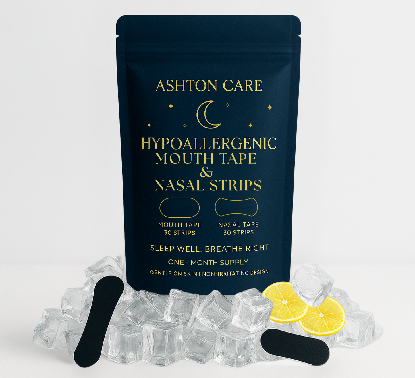 Ashton Care 60-Piece Sleep Tape Set – Embrace Peaceful Nights with 30 Mouth Tapes + 30 Nasal Strips for Snoring Relief