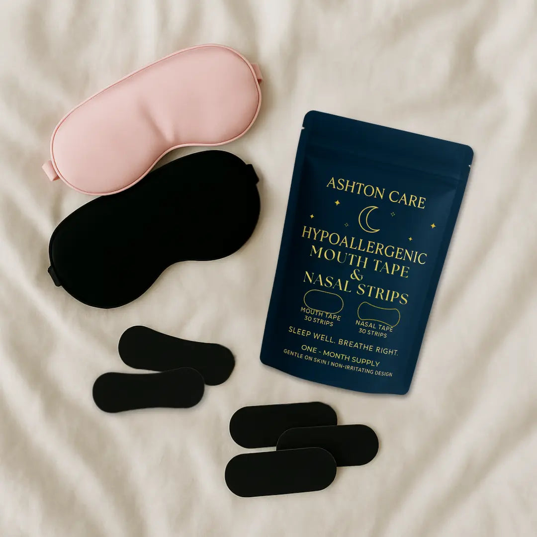 Ashton Care 60-Piece Sleep Tape Set – Embrace Peaceful Nights with 30 Mouth Tapes + 30 Nasal Strips for Snoring Relief