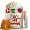 Whipped Beef Tallow and Honey Face Balm (Unscented) - Made from 100% Grass Fed Beef Tallow