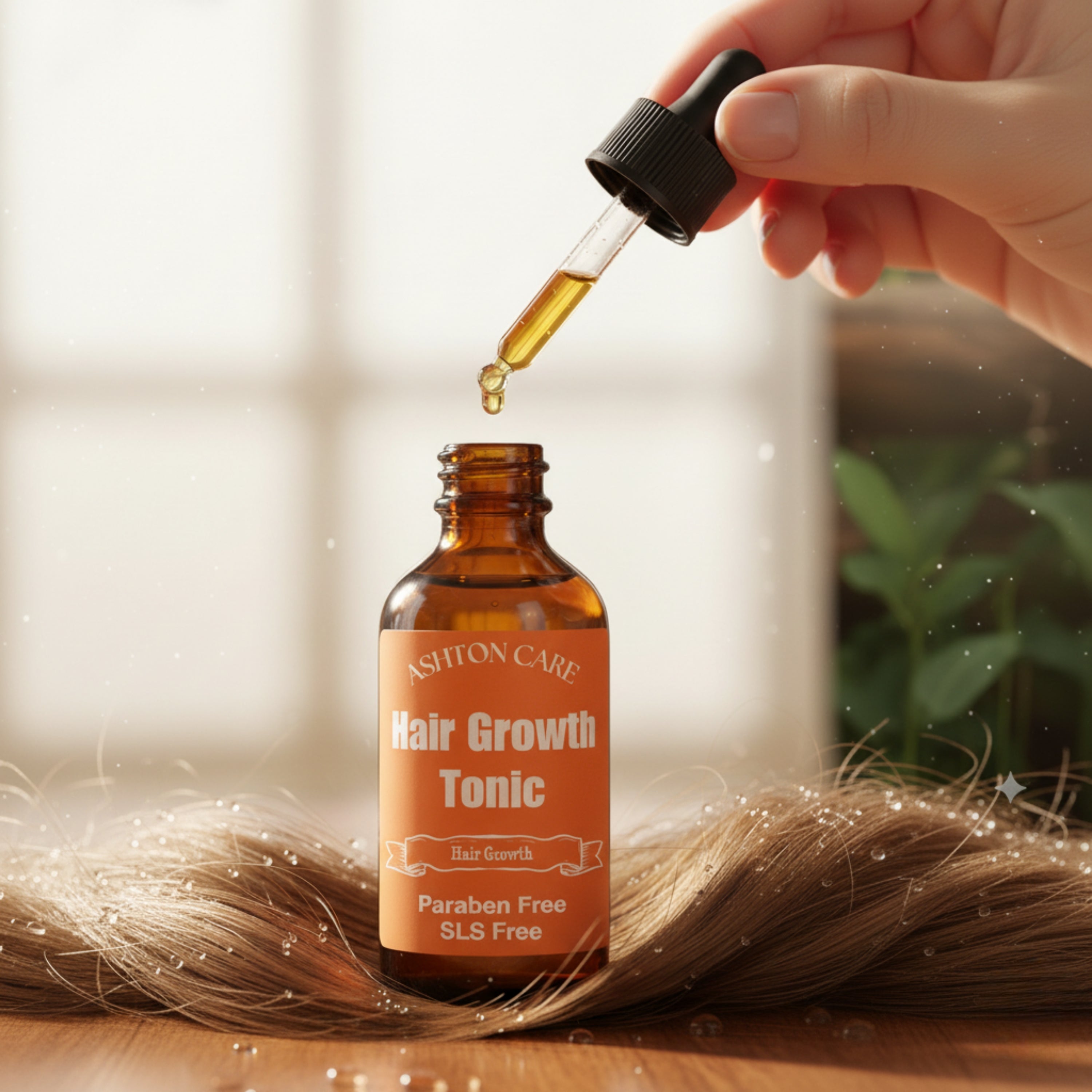 Hair Growth Tonic with Caffeine & Biotin – Lightweight Leave-In Scalp Treatment, 4 oz