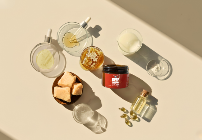 Beef Tallow Face & Body Moisturizer – Grass-Fed, Honey & Citrus, 4.23 oz